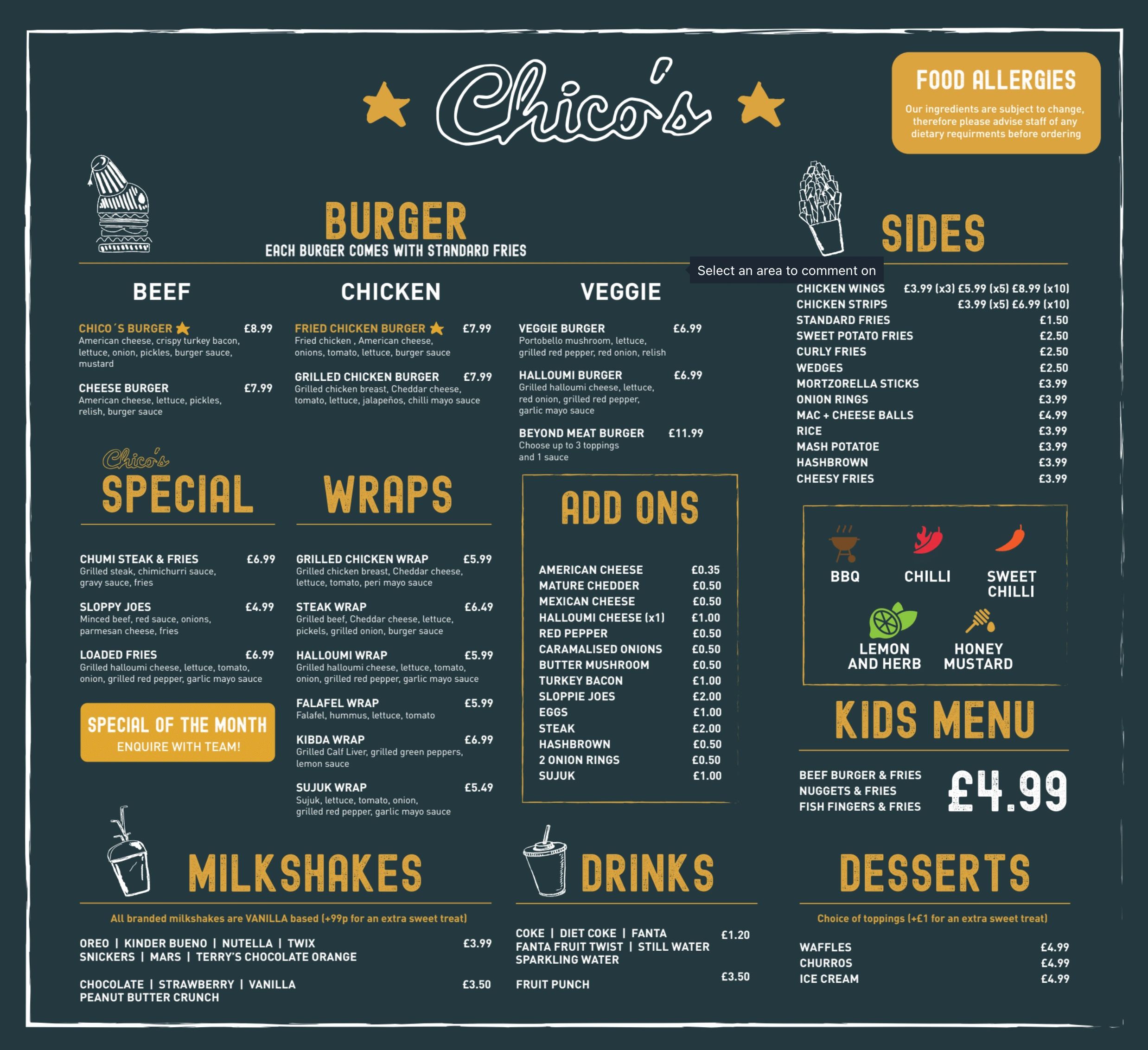 Chico's menu cheap
